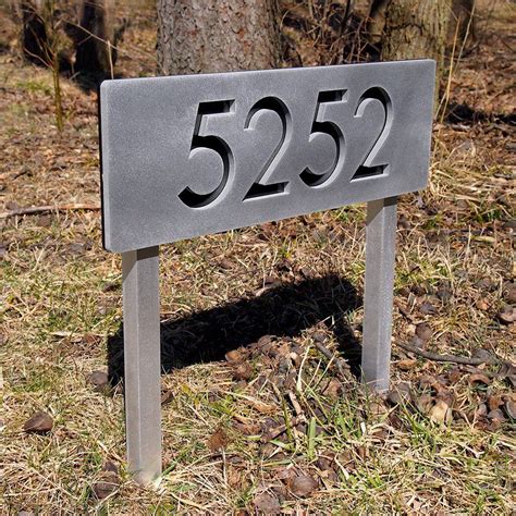 custom metal house number signs|metal yard address sign.